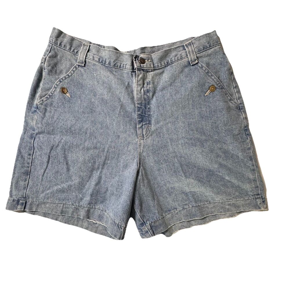 VTG 90s Riders Women's 100% Cotton Rigid Denim High Rise Shorts 20W 5” Inseam